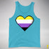 Nonbinary Pride 8-Bit Pixel Heart Premium Tank Top - Aqua Triblend